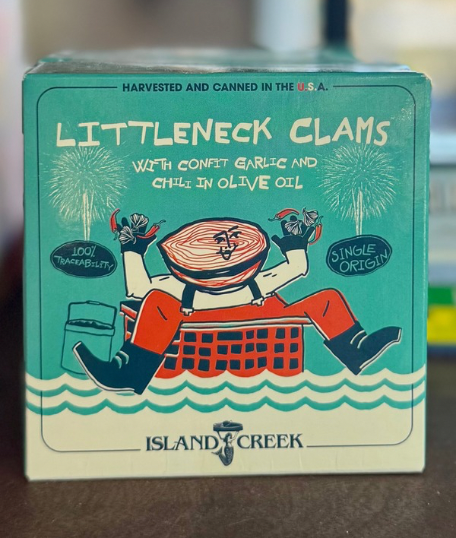 Island Creek Oyster Littleneck Clam Bellies with Garlic Confit & Chili in Olive Oil